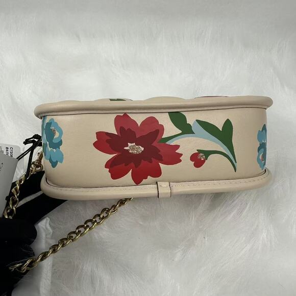 Coach Swinger Bag 20 With Quilting And Floral Bouquet Print New With Defects - Picture 9 of 9